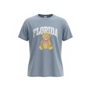 Women’s State Of Mine Graphic Tee Florida With Teddy Bear/Bow Pink